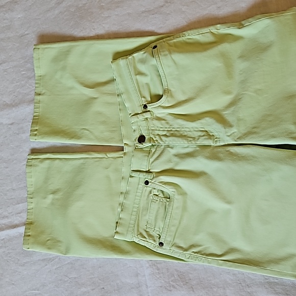 Talbots stretch lime green straight leg pants jeans size 6P - Picture 8 of 15
